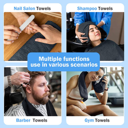 Puomue black salon towels for hair drying