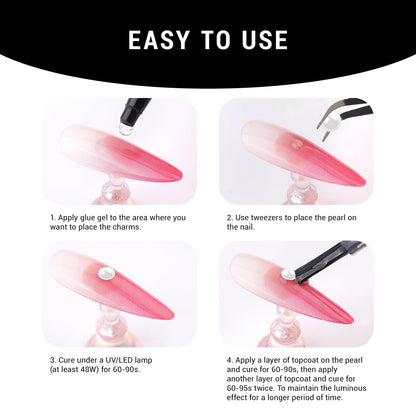 Different sizes of flatback pearls for DIY nail decoration