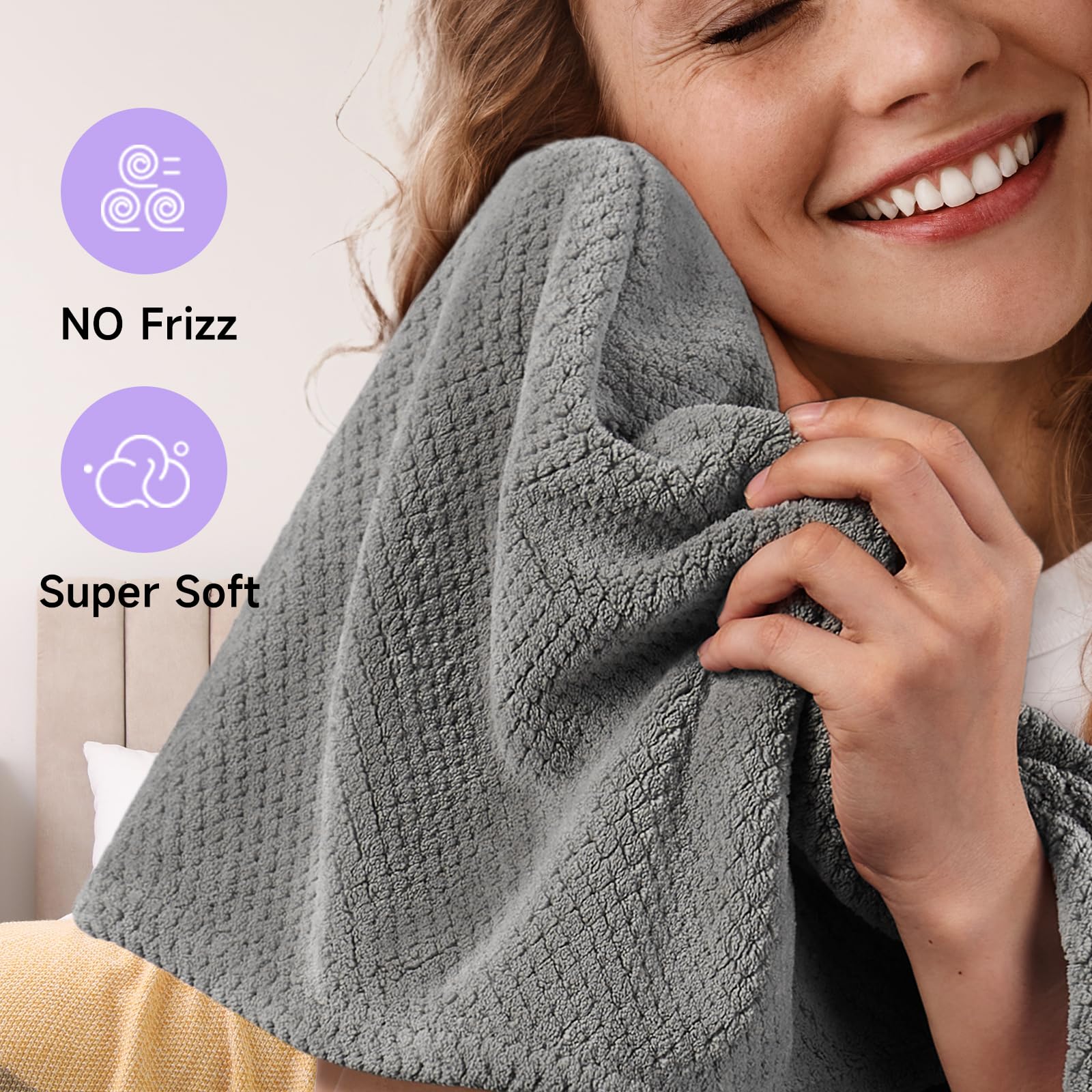 Camel microfiber hair drying towel for women