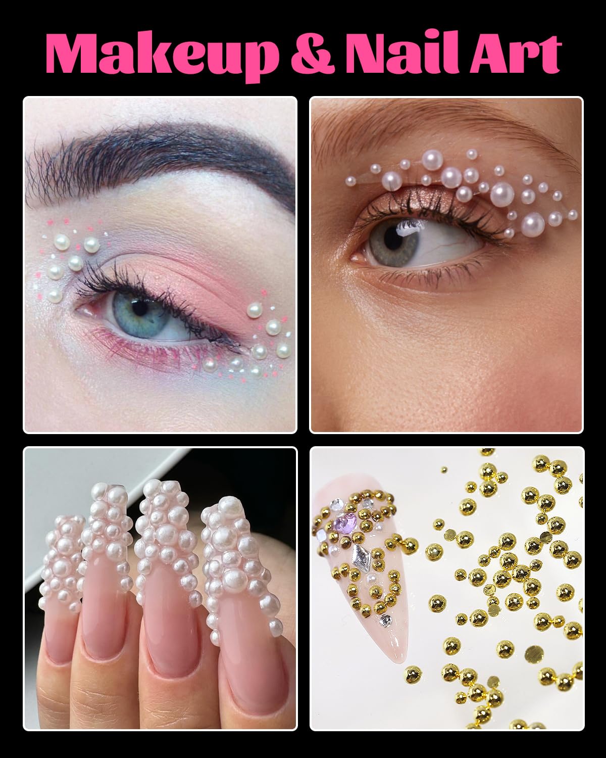 Using tweezers to apply Belleboost pearls for manicure