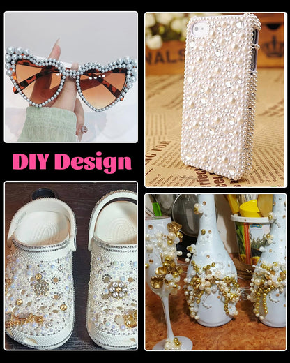 Belleboost pearls organized for nail art and face decoration