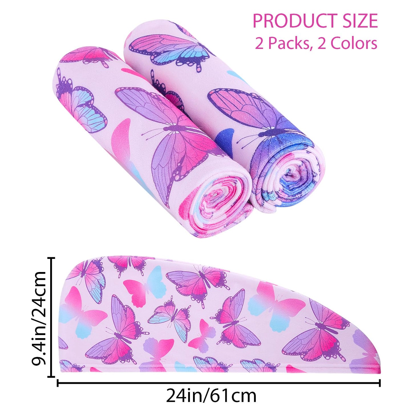 Side profile of Fiobee microfiber hair wrap with button