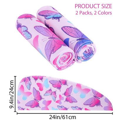 Side profile of Fiobee microfiber hair wrap with button
