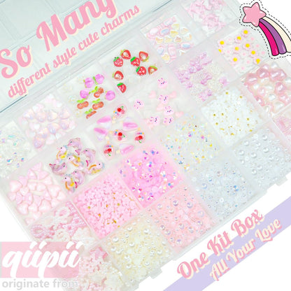 Assorted 3D resin bows and animal charms for nails
