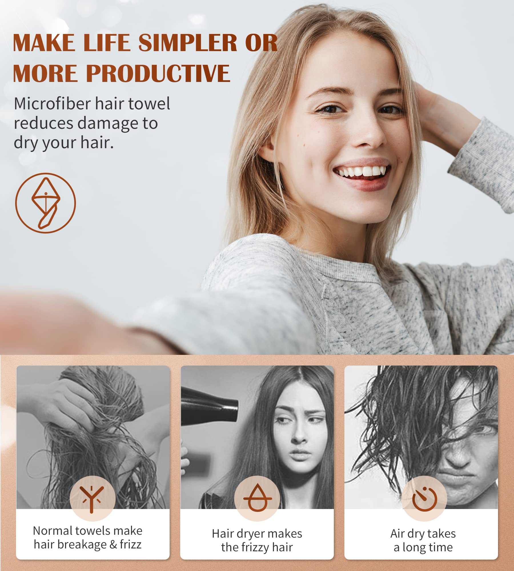 Close up texture of the soft microfiber hair drying material