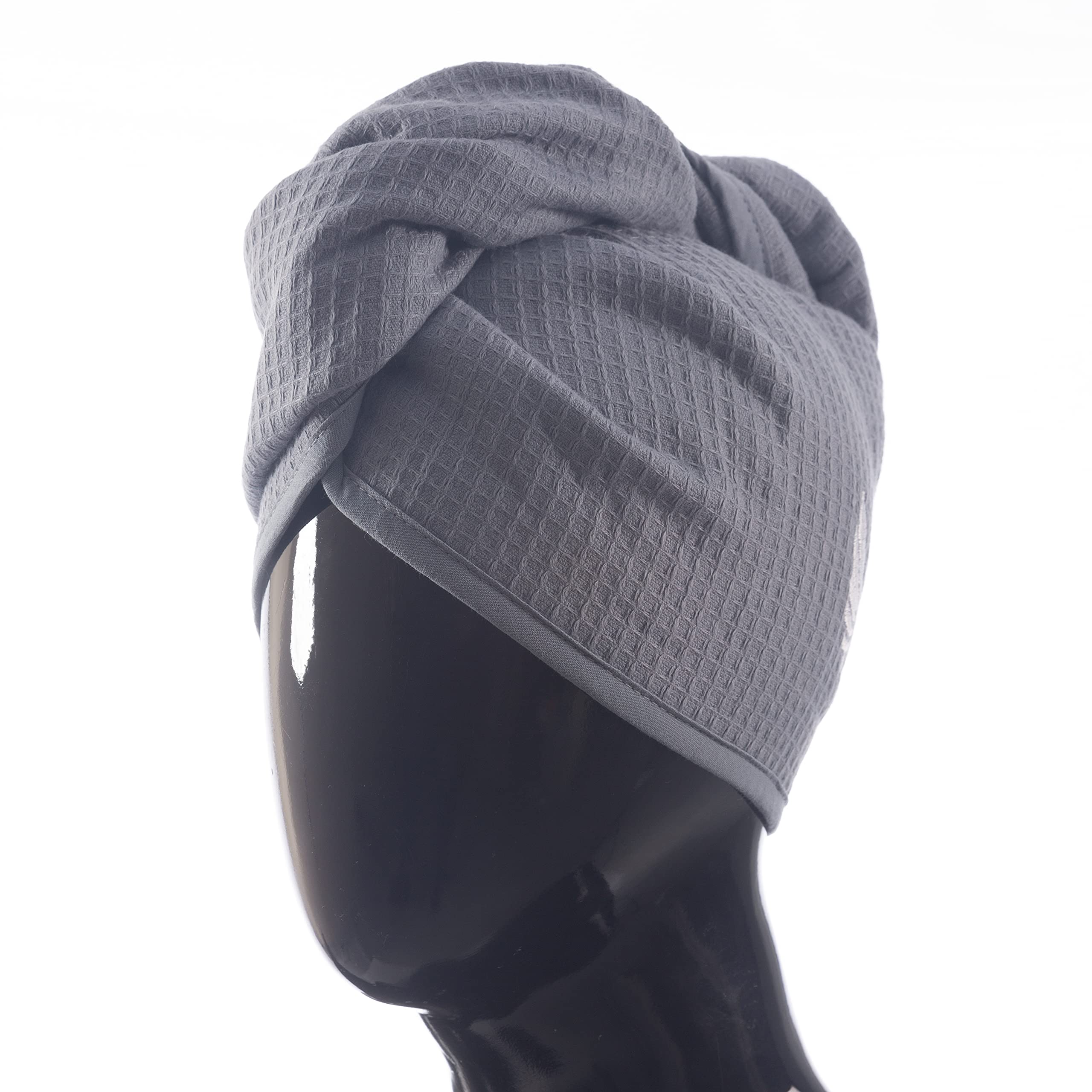 Selarus waffle weave cotton hair turban for women