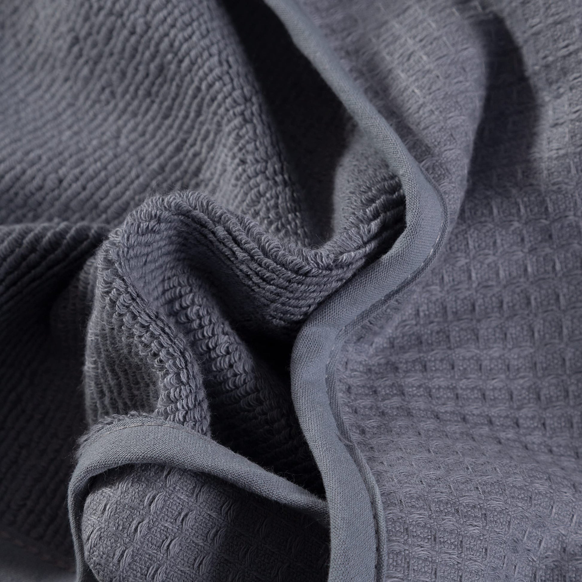 Selarus grey cotton hair towel wrap secured with loop