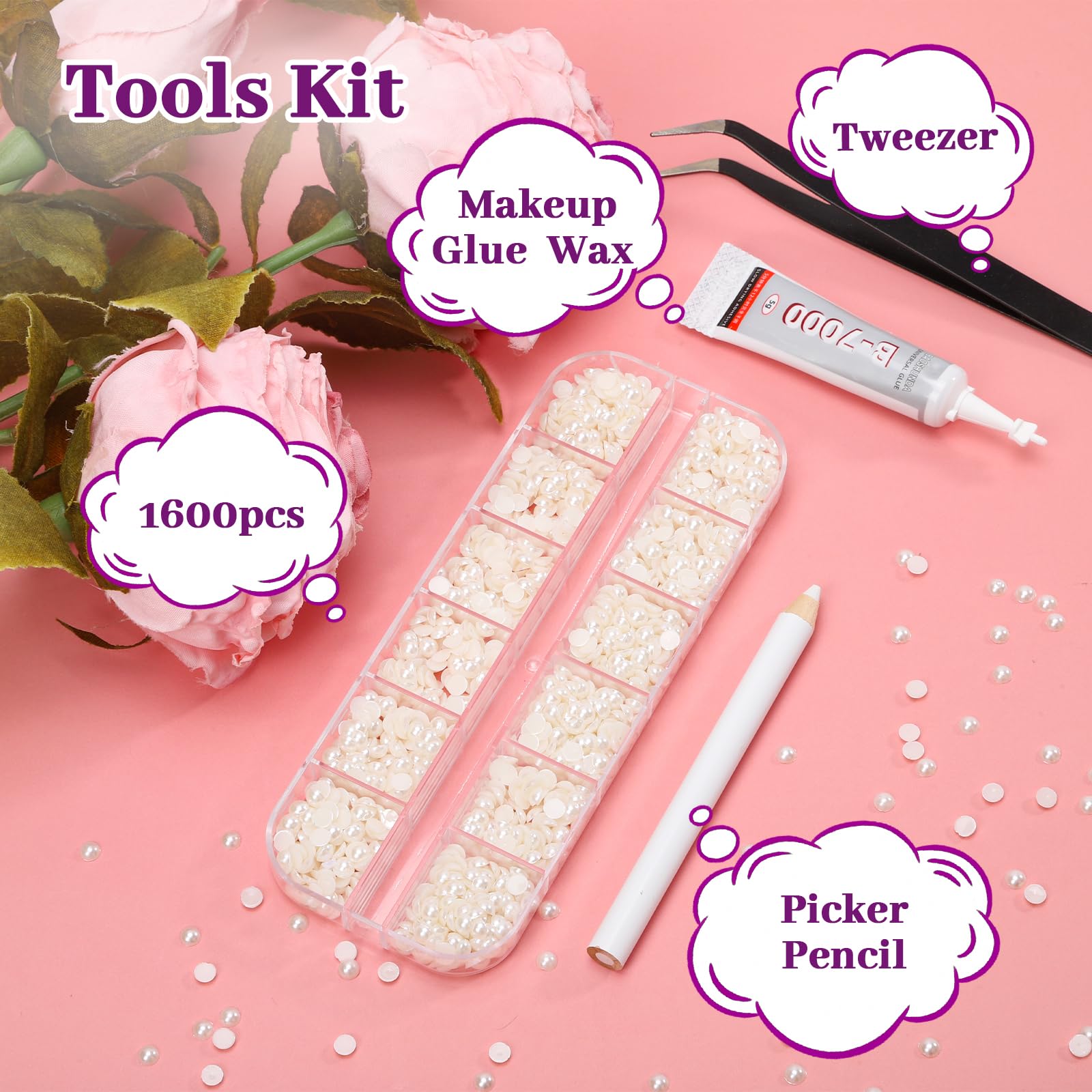 Professional stainless steel tweezers for nail art application