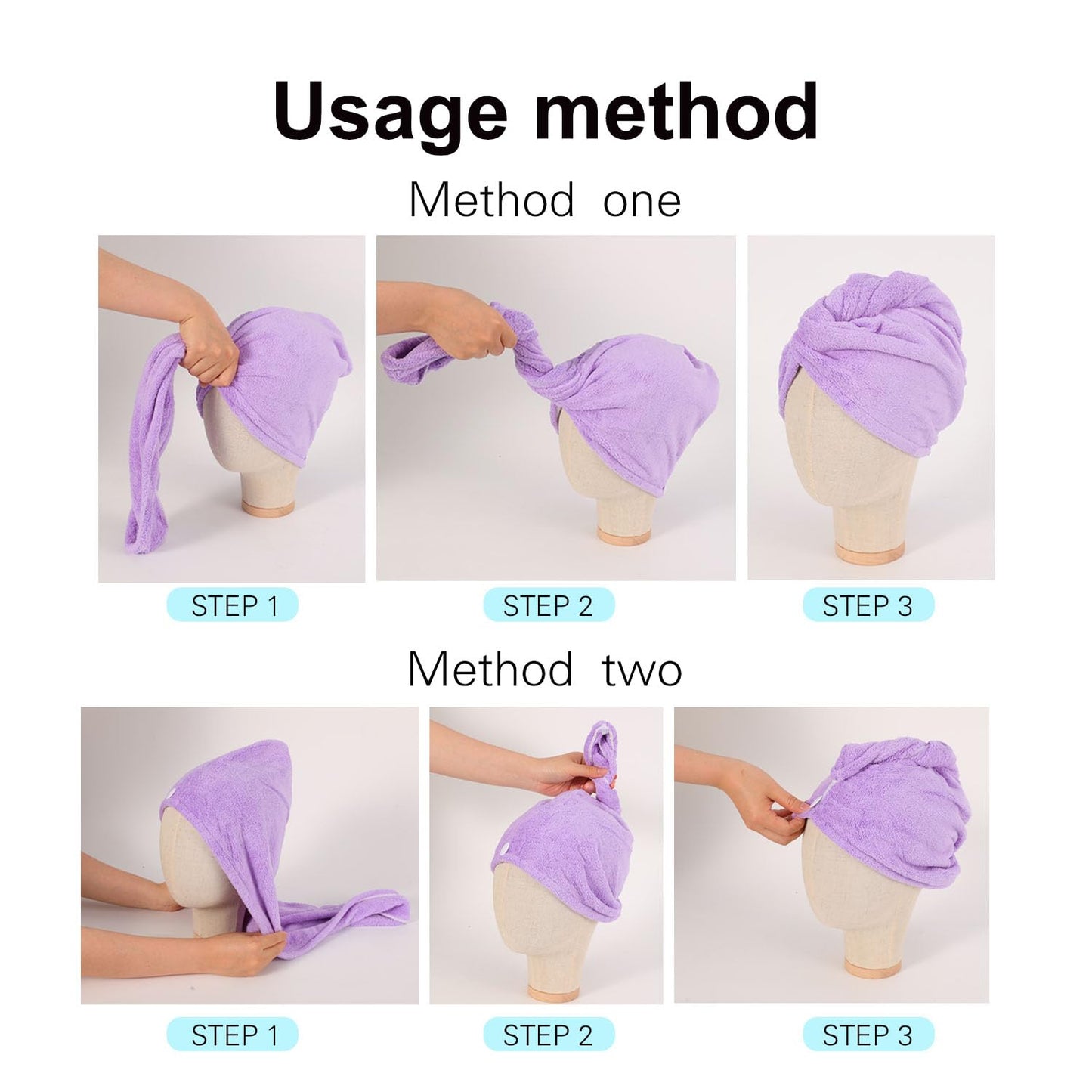 AGKXHDEC lightweight hair turban drying accessory