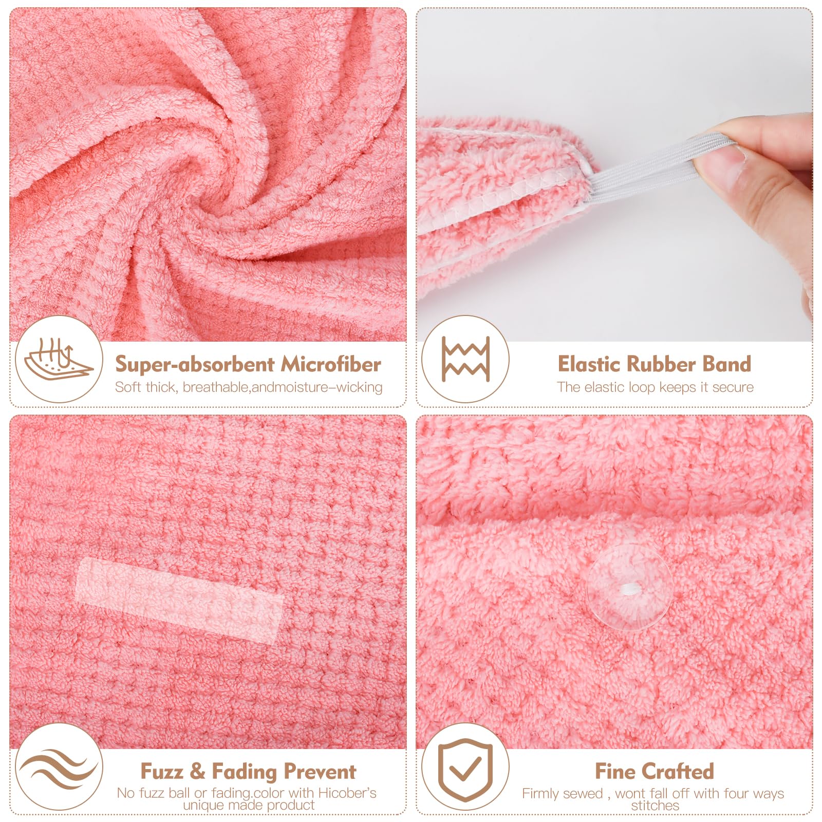 Detailed texture of OEAGO microfiber anti frizz towel