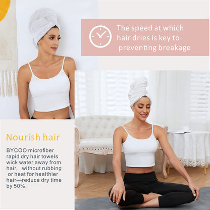 Detail shot of Bycoo hair towel absorbent microfiber fabric