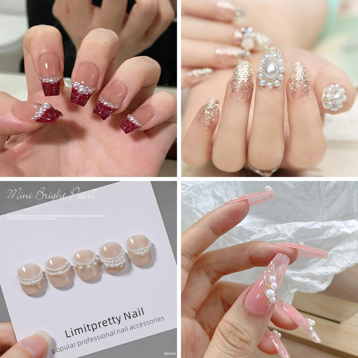 Snmzlc multi-shaped nail art charms displayed on a manicured hand
