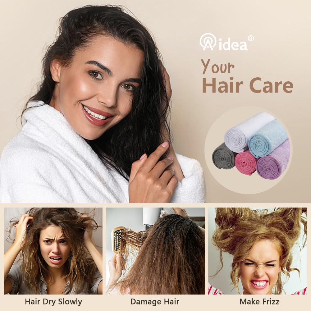 Aidea microfiber hair towel wrap showing button and loop closure