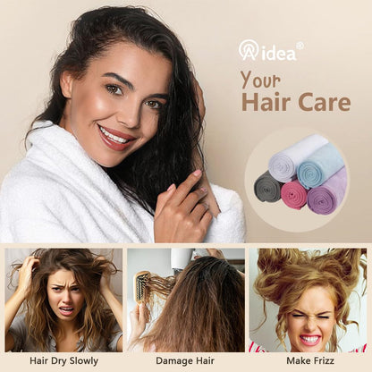 Aidea microfiber hair towel wrap showing button and loop closure