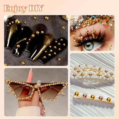 Application of Anower gold pearls on decorative craft project