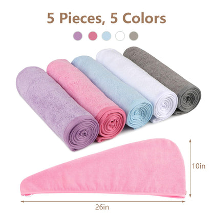 Aidea 5 pack microfiber hair towels lifestyle set