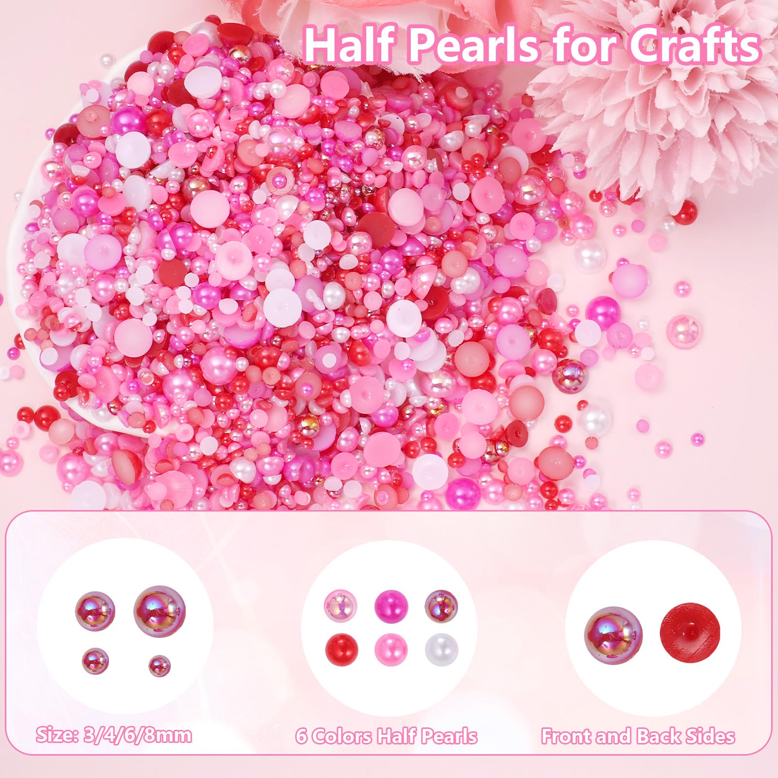 Half round ABS pearls for DIY craft projects