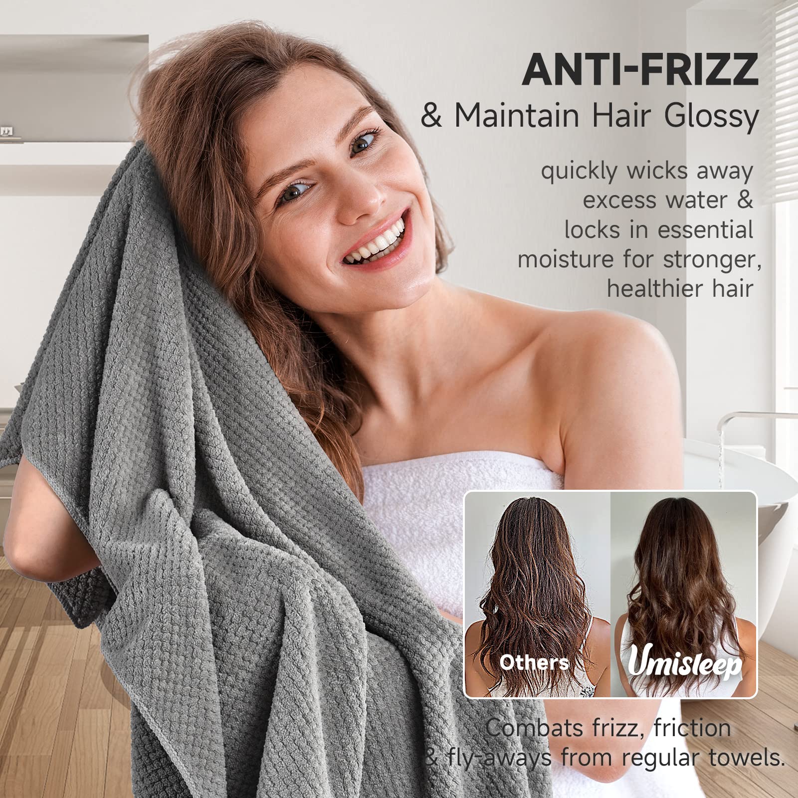 Close up of soft microfiber fabric texture of Umisleep towel