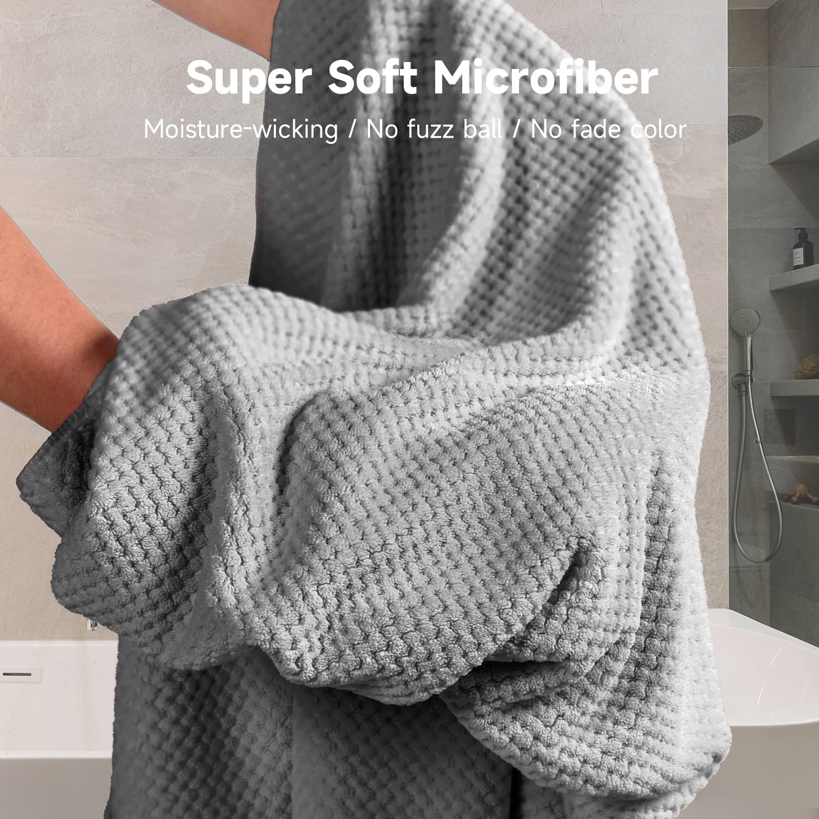 Umisleep hair towel showing secure elastic loop mechanism