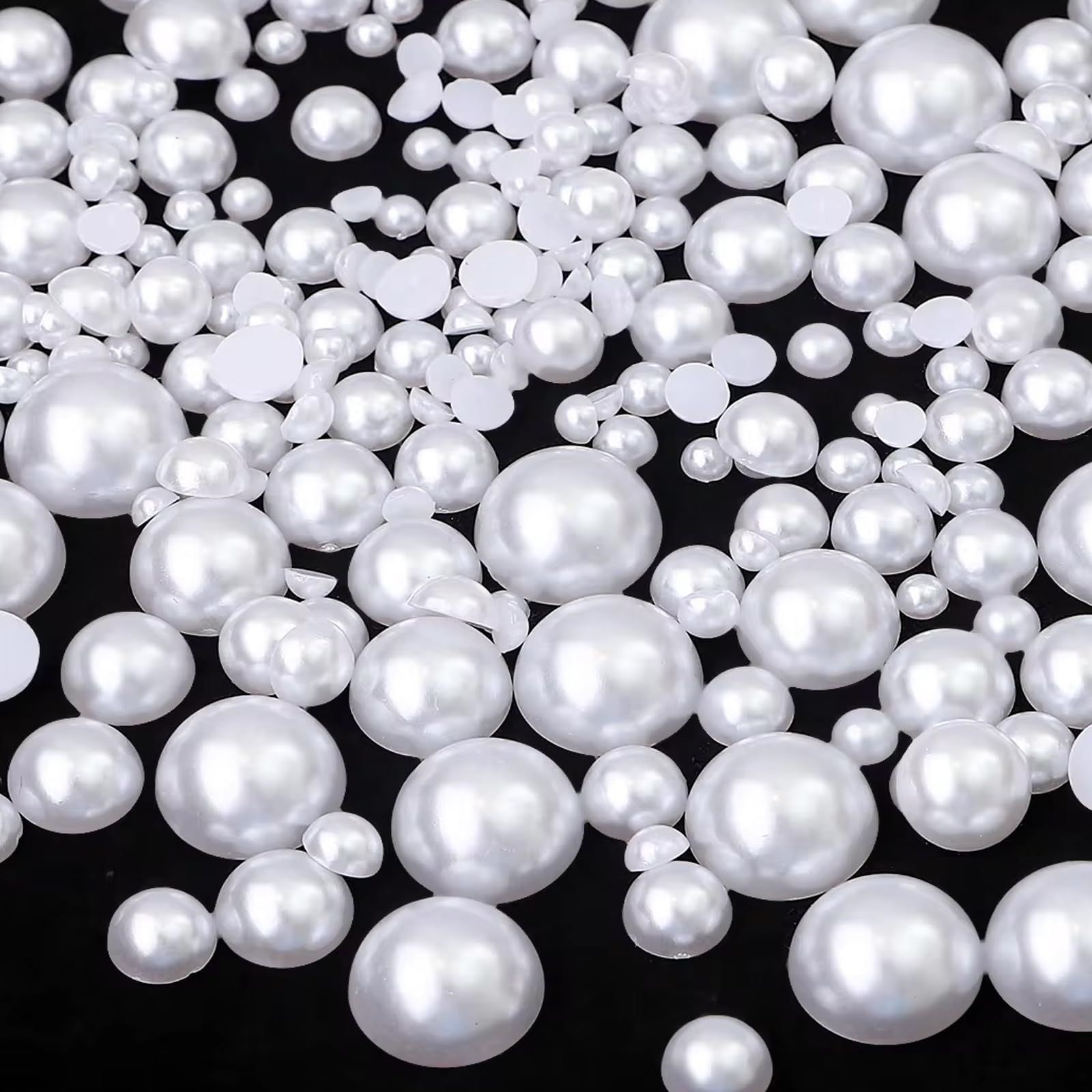 Various DIY craft items decorated with Dbdjwhj white pearls