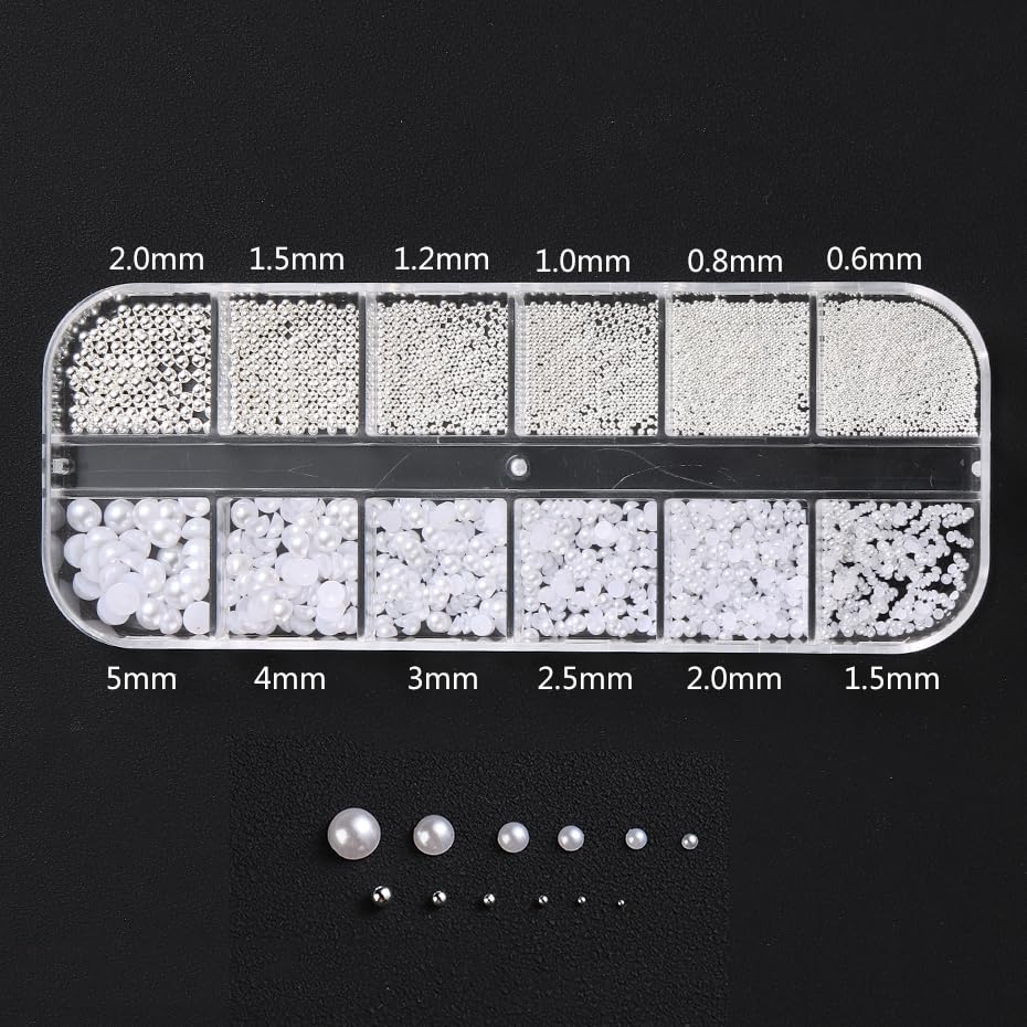 Flatback diamond gems and pearl assortment for nail design
