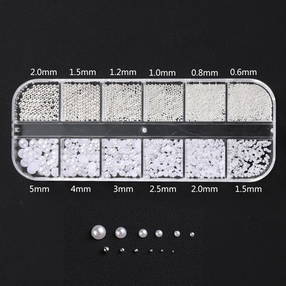 Flatback diamond gems and pearl assortment for nail design