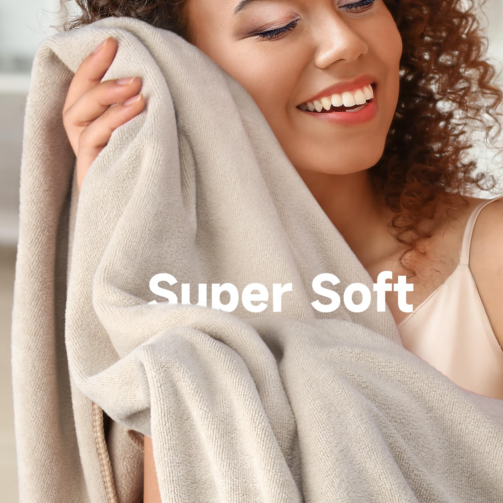 Umisleep hair turban demonstrating secure fit for curly hair