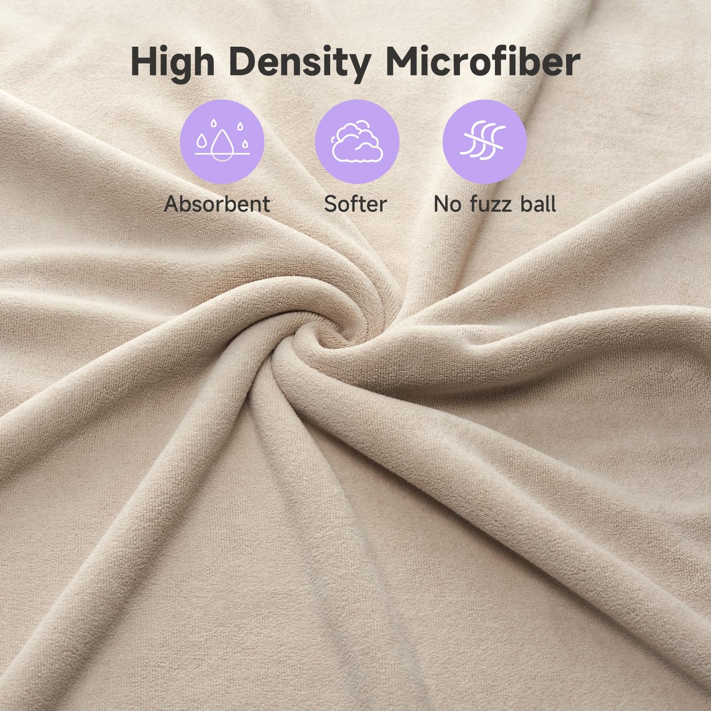 Umisleep hair towel folded to show travel friendly size