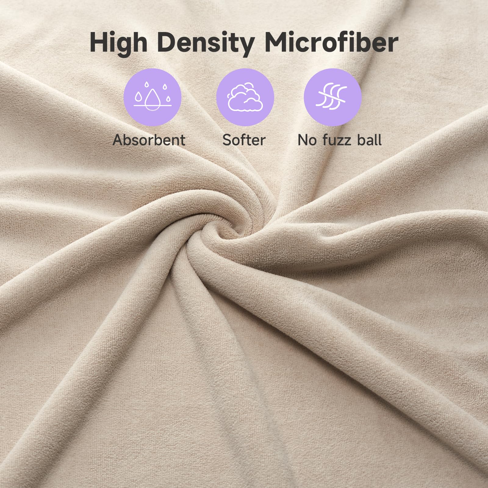 Umisleep hair towel folded to show travel friendly size