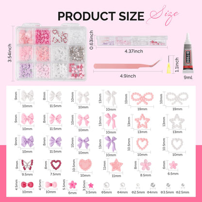 MelodySusie nail art kit with pink tweezers and embellishment tool