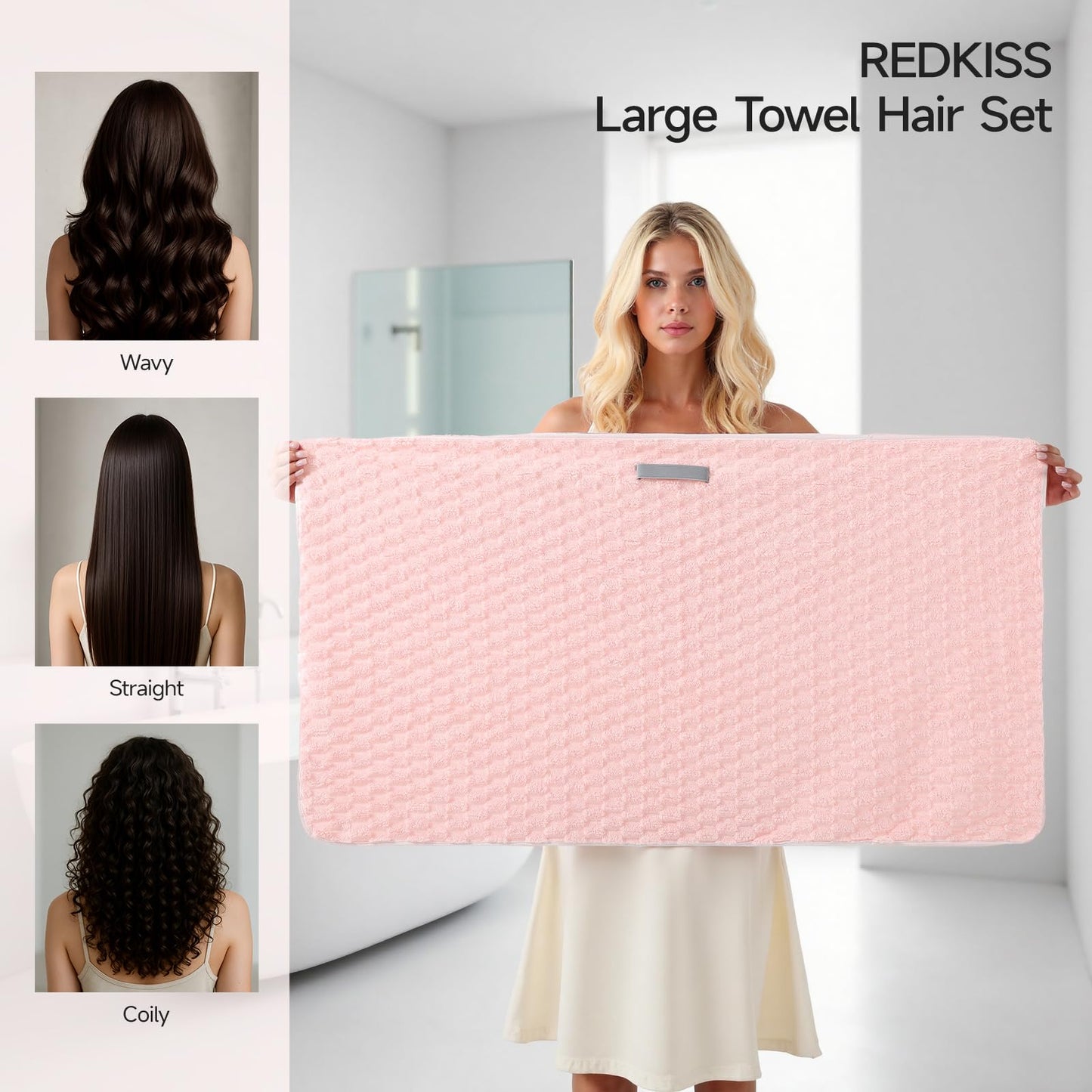 Redkiss microfiber hair towel wrap front view