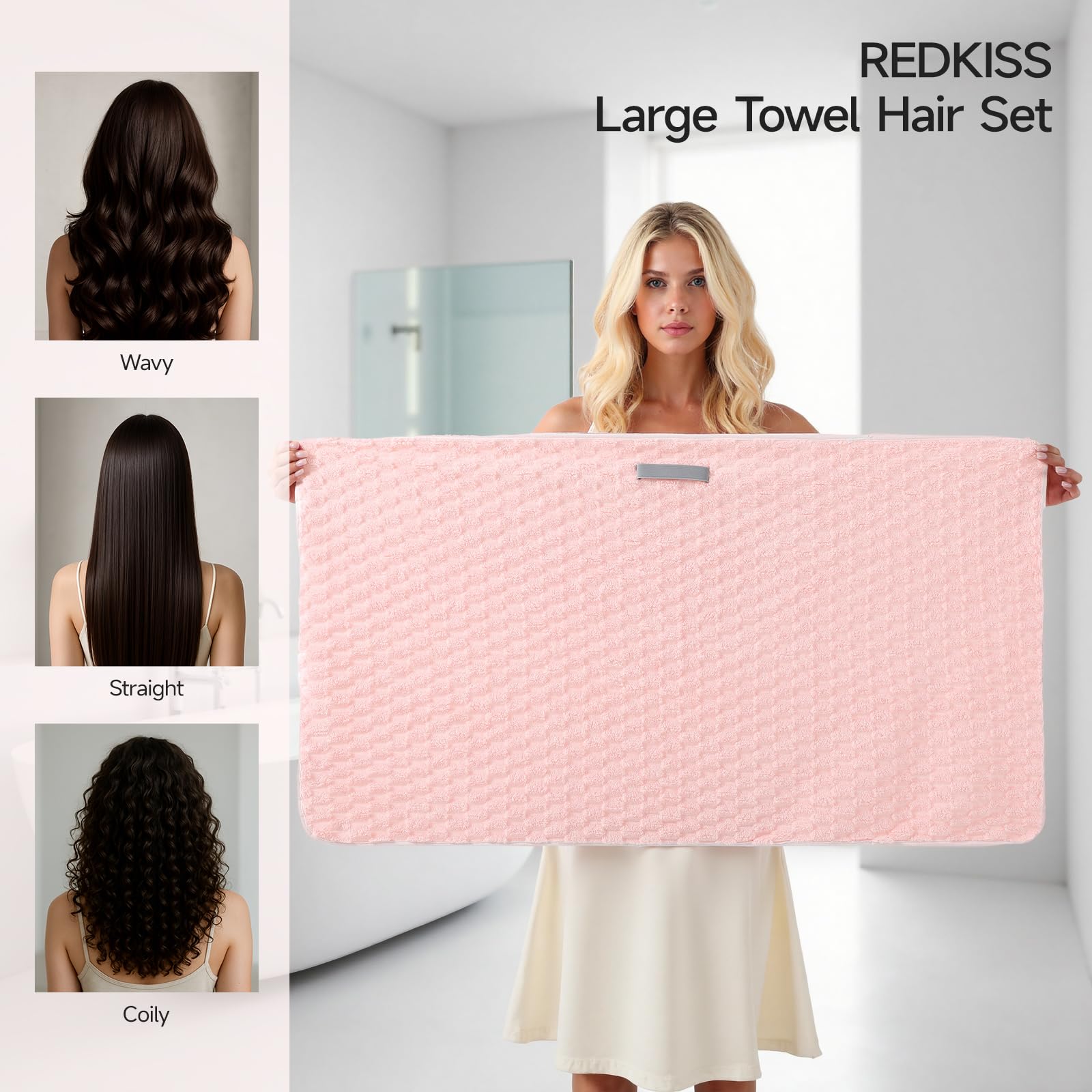 Redkiss microfiber hair towel wrap front view