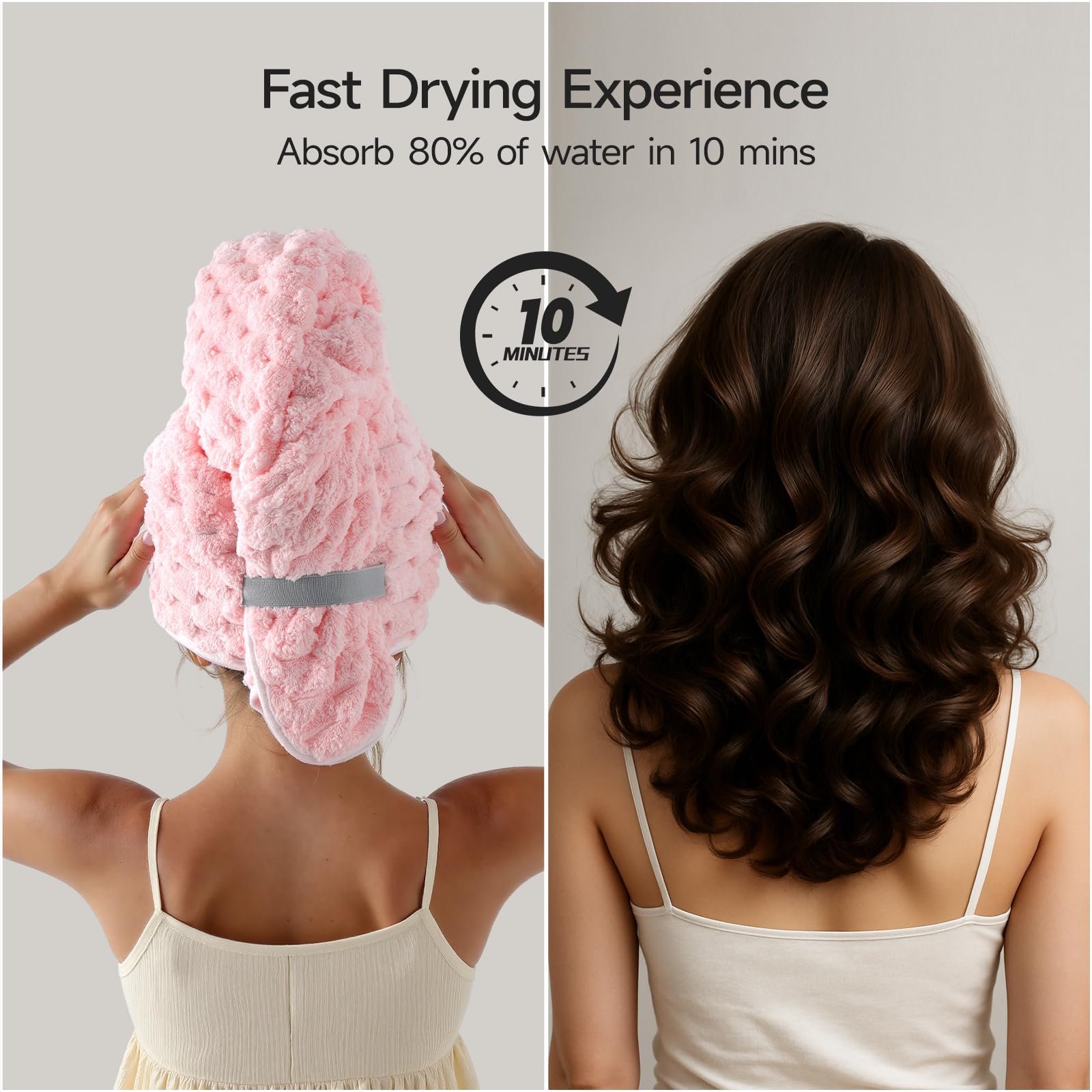 Soft microfiber hair turban for thick and curly hair