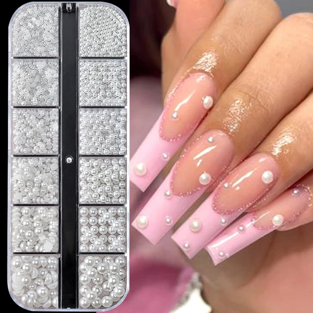 WENEWFINE nail art pearl kit displayed on a manicure table