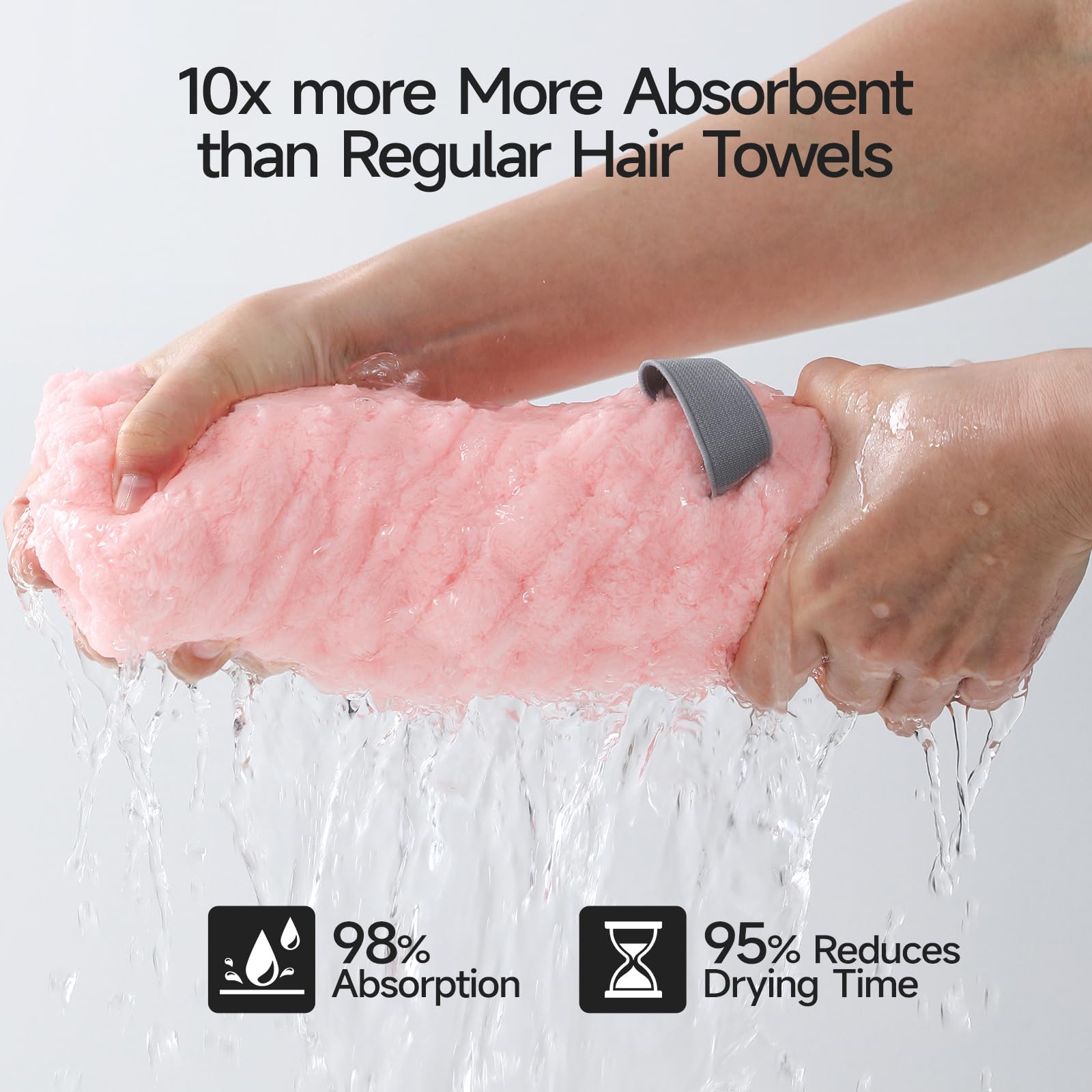 Using Redkiss microfiber towel for hands free hair drying
