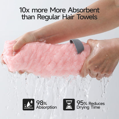 Using Redkiss microfiber towel for hands free hair drying