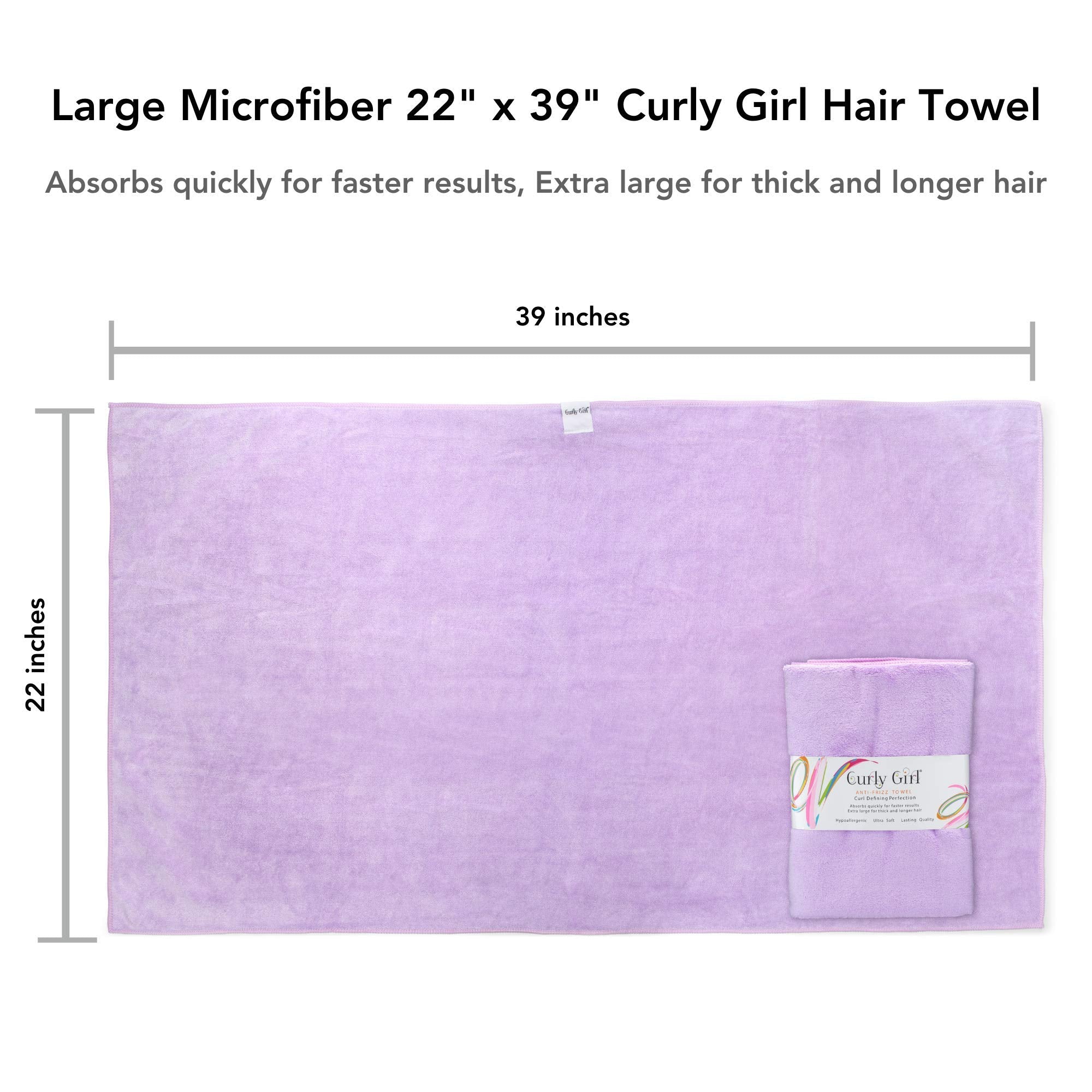 Lavender microfiber towel for curly hair drying