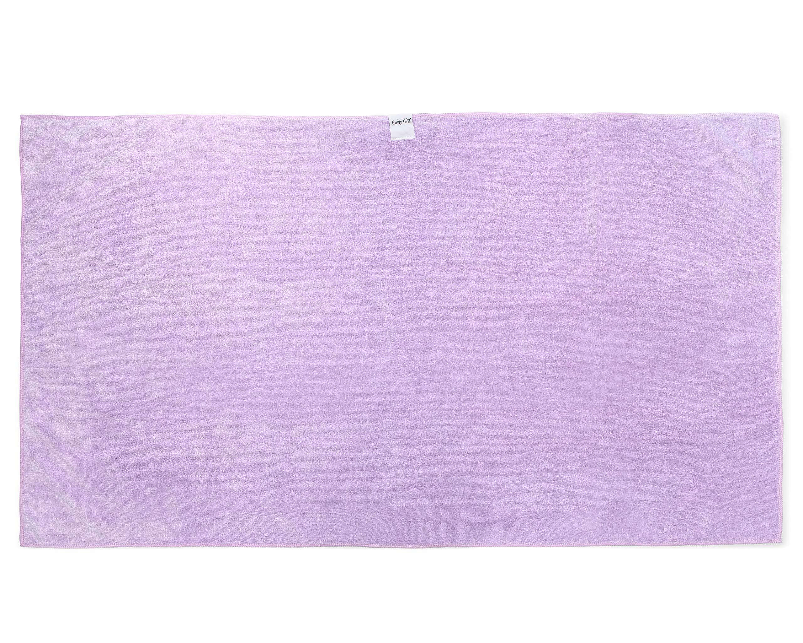 Curly Girl hair towel showing 22 by 39 inch size