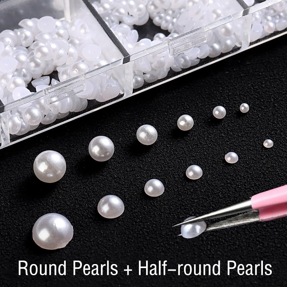 Top down view of 12 compartment storage box for nail beads