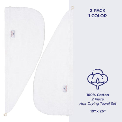 Soft and absorbent white hair towel for long curly hair