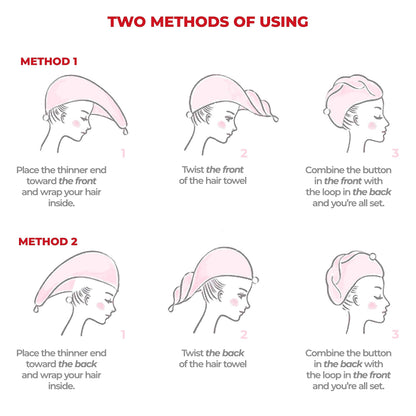 Woman wearing American Soft Linen hair turban after shower