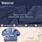 Jseng microfiber hair drying cap lifestyle display showing dual color set
