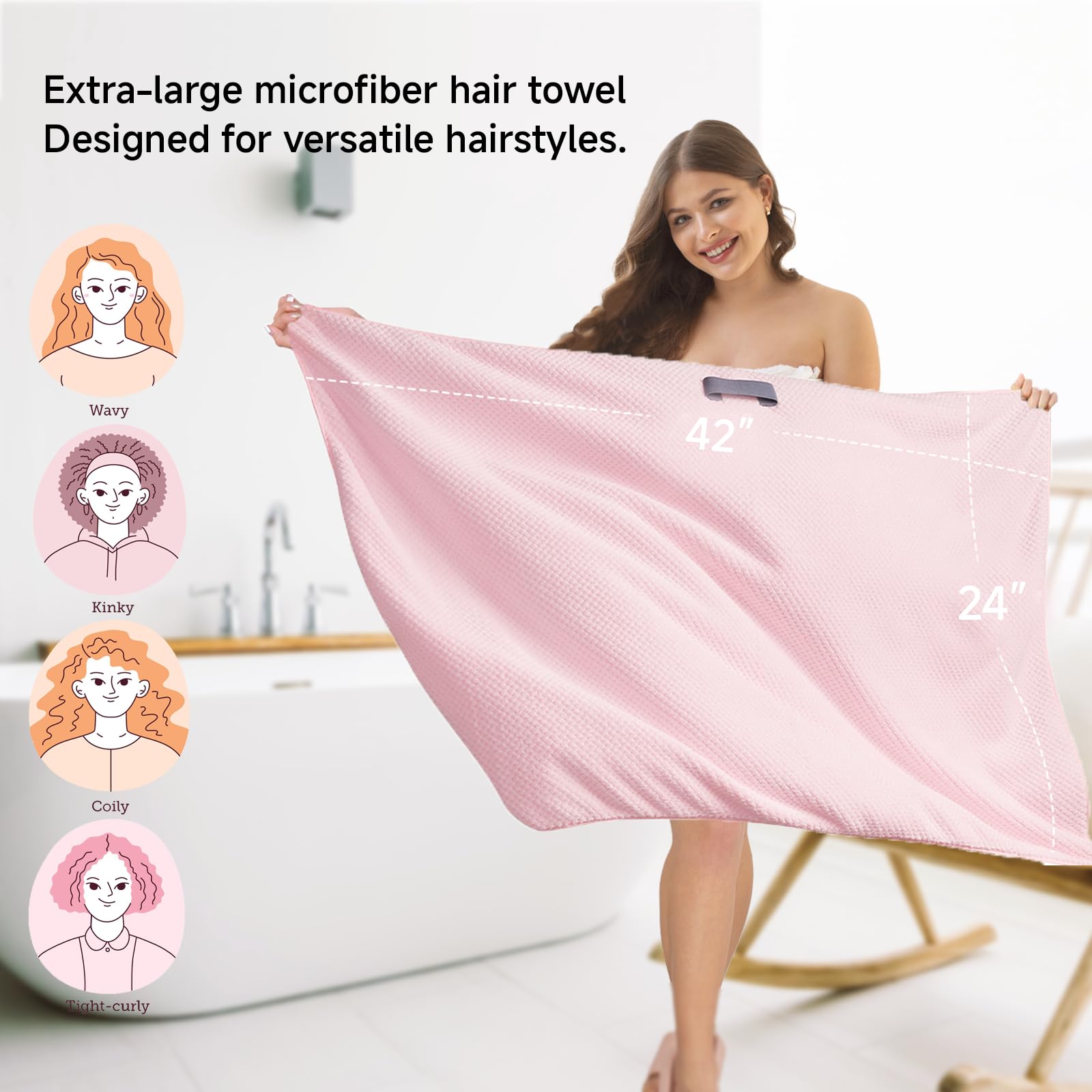Netcken microfiber towel wrap for thick and long hair