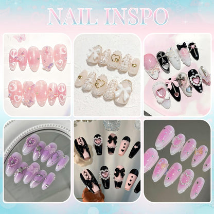 Selection of butterfly and rose nail embellishments.