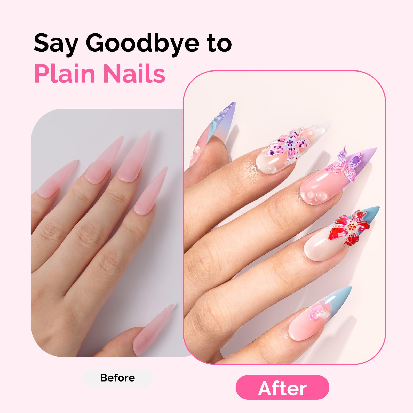 Various shapes of 3D nail gems from MelodySusie collection