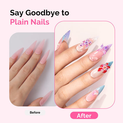 Various shapes of 3D nail gems from MelodySusie collection