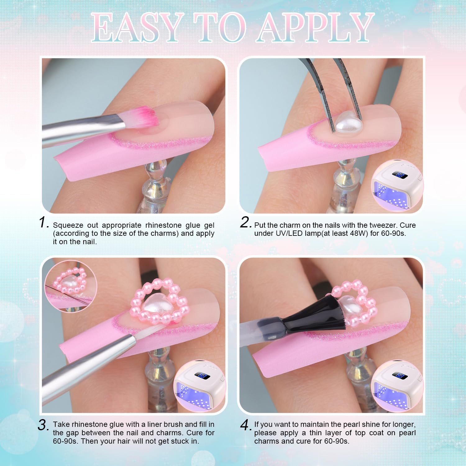Hand holding the organized 3D nail charms storage case.