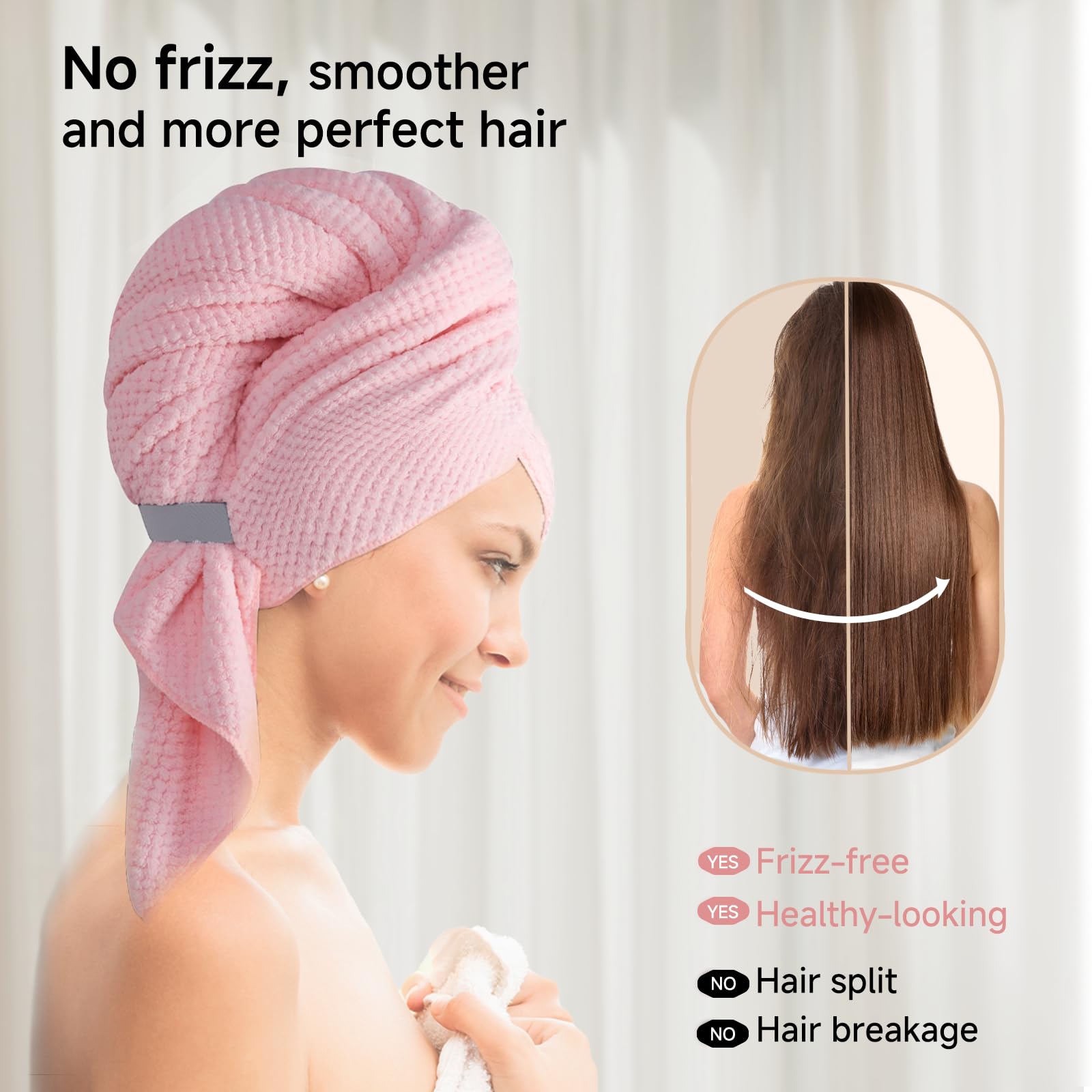 Detailed view of soft microfiber fabric texture for hair drying