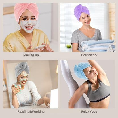 Aidea hair towel wrap showing secure loop and button mechanism