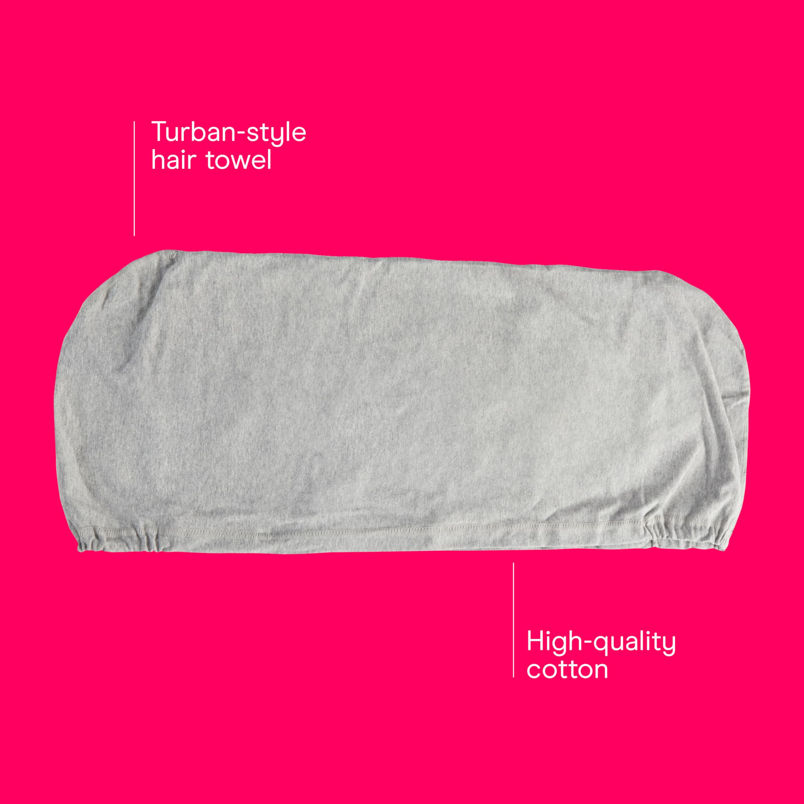 Conair hair turban showing twist and secure loop closure